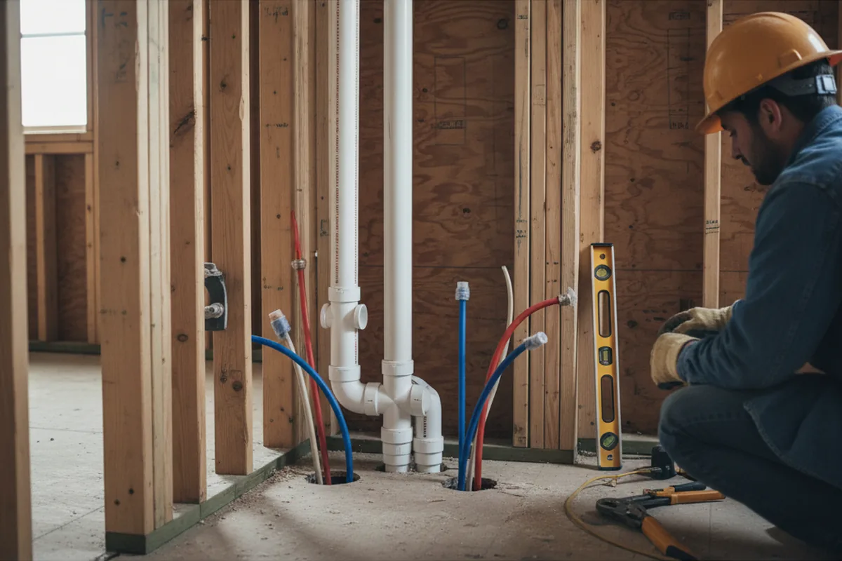 Drain and supply rough-in during Garbage Disposal Repair in Ware