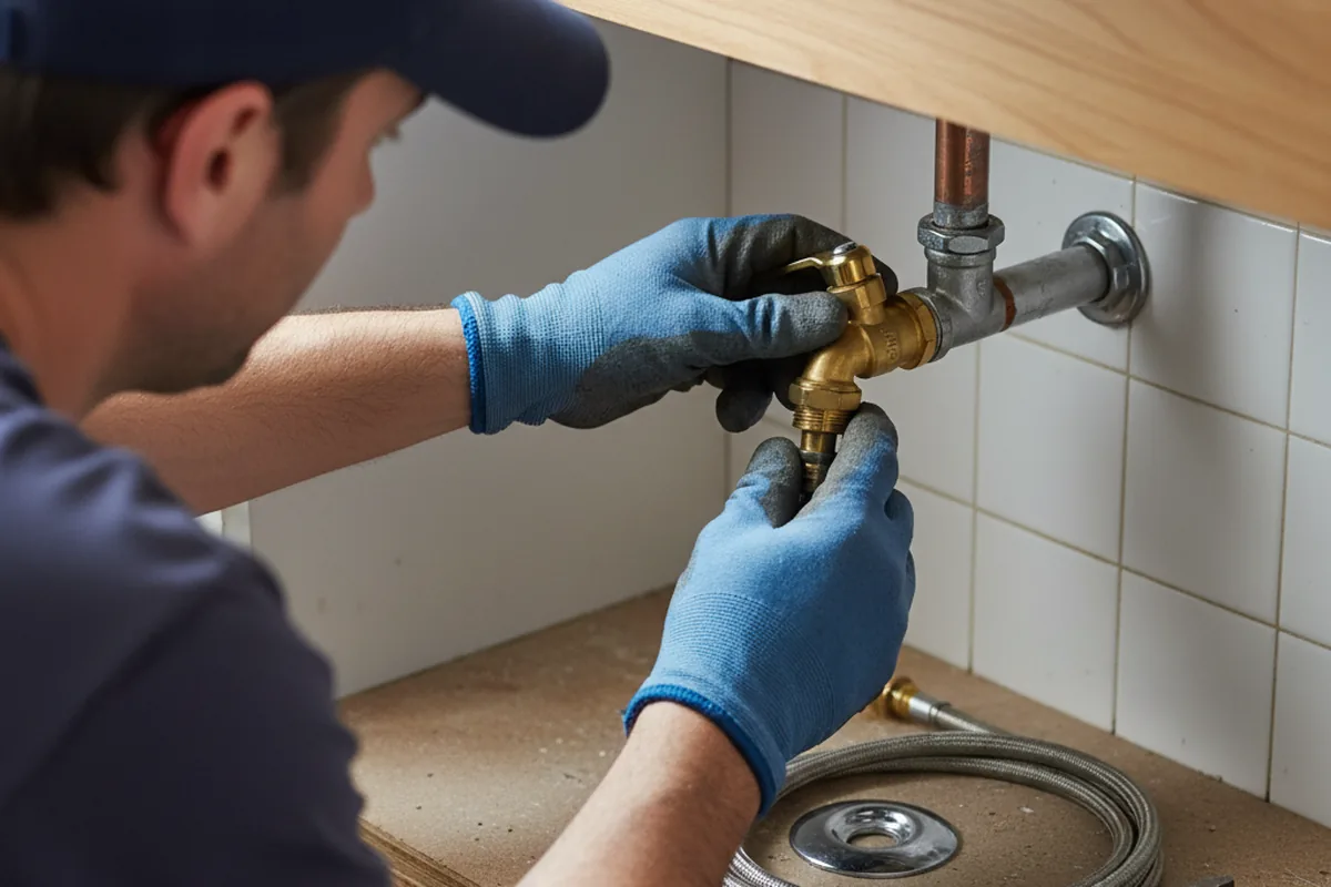 Shutoff valve and fitting work during Burst Pipe Repair in Ware